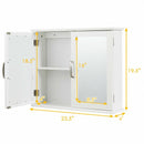 2-Tier Bathroom Wall-Mounted Mirror Storage Cabinet with Handles