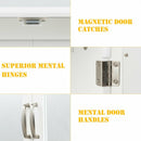 2-Tier Bathroom Wall-Mounted Mirror Storage Cabinet with Handles