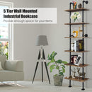 6-Shelf Rustic Vintage Industrial Pipe Wall Shelf
