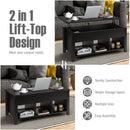Lift Top Coffee Table with Storage Lower Shelf-Black