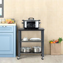 3-Tier Kitchen Utility  Industrial Cart with Storage-Black