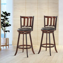 Set of 2 Wood Swivel Counter Height Dining Pub Bar Stools with PVC Cushioned Seat-31"