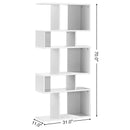 5 Cubes Ladder Shelf Corner Bookshelf Display Rack Bookcase-White