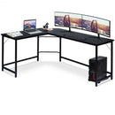L Shaped Desk Corner Computer Desk PC Laptop Gaming Table Workstation-Black