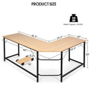 L Shaped Desk Corner Computer Desk PC Laptop Gaming Table Workstation-Natural