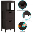 Bathroom Wooden Floor Cabinet Multifunction Storage Rack Stand Organizer-Coffee
