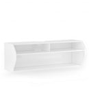48.5" 2 Tier Modern Wall Mounted Hanging Floating Shelf-White