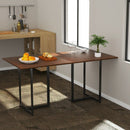 Metal Frame Wood Top Console Dining Table Rectangular Kitchen Table-30" Steel frame