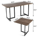 6 Person Industrial Dining Table Rectangular Kitchen Table with Metal Frame-Light Brown Desk