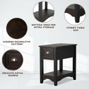 Contemporary Chair Side End Table Compact Table with Drawer Nightstand-Coffee