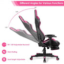 Massage LED Gaming Chair with Lumbar Support and Footrest-Pink