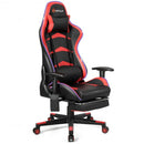 Massage LED Gaming Chair with Lumbar Support and Footrest-Red