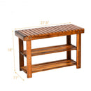 3-Tier Wood Shoe Rack Shoe Bench Freestanding Boots Organizer