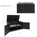 88 Gallon Garden Patio Rattan Storage Container Box-Black