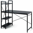 47.5" Writing Study Computer Desk with 4-Tier Shelves-Black
