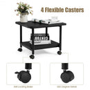 Under Desk Printer Stand with 360° Swivel Casters-Black