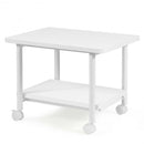 Under Desk Printer Stand with 360° Swivel Casters-White