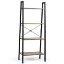 4-Tier Ladder Shelf Ladder Bookcase Bookshelf Display Rack Plant Stand
