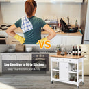 Rolling Kitchen Trolley Island Utility Cart Storage Shelf-White