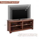 58" Entertainment Media Center Wood Storage TV Stand