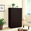 Functional Storage Organized Dresser with 5 Drawer-Espresso