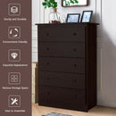 Functional Storage Organized Dresser with 5 Drawer-Espresso