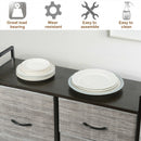 5 Drawers Fabric Dresser with Hanger Metal Top Storage Closet Organizer