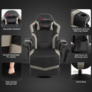 Ergonomic High Back Massage Gaming Chair with Pillow-Gray
