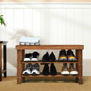 3-Tier Bamboo Shoe Bench Storage Rack Organizer