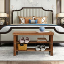 3-Tier Bamboo Shoe Bench Storage Rack Organizer