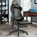 Ergonomic High Back PU Leather Massage Gaming Chair-Black