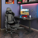 Ergonomic High Back PU Leather Massage Gaming Chair-Black