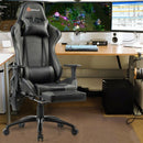Ergonomic High Back PU Leather Massage Gaming Chair-Gray