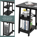 Trestle Computer Desk Home Office Workstation with Removable Shelves-Black