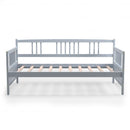 Twin Size Wooden Slats Daybed Bed with Rails-Gray