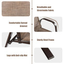 2 Pcs Patio Chairs Outdoor Dining Chair with Armrest-Brown