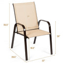 2 Pcs Patio Chairs Outdoor Dining Chair with Armrest-Beige