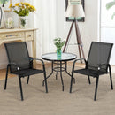 2 Pcs Patio Outdoor Dining Chair with Armrest-Black