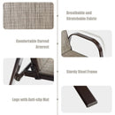 2 Pcs Patio Chairs Outdoor Dining Chair with Armrest-Gray