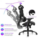 Mesh Office Chair Recliner with Adjustable Headrest