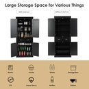 Cupboard Freestanding Kitchen Cabinet w- Adjustable Shelves-Black