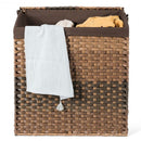Laundry Hamper Hand-Woven Synthetic Rattan Laundry Basket-Brown