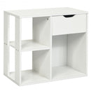 3-tier Side Table with Storage Shelf & Drawer Space