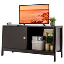 TV Stand Modern Entertainment Cabinet with Sliding Doors-Coffee