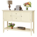 Wooden Sideboard Buffet Console Table  w- Drawers and Storage-Beige