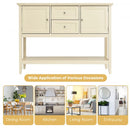 Wooden Sideboard Buffet Console Table  w- Drawers and Storage-Beige