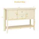 Wooden Sideboard Buffet Console Table  w- Drawers and Storage-Beige