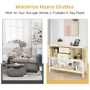 Wooden Sideboard Buffet Console Table  w- Drawers and Storage-Beige