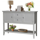 Wooden Sideboard Buffet Console Table  w- Drawers and Storage-Gray