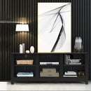 60"  Entertainment TV Stand Cabinet-Black